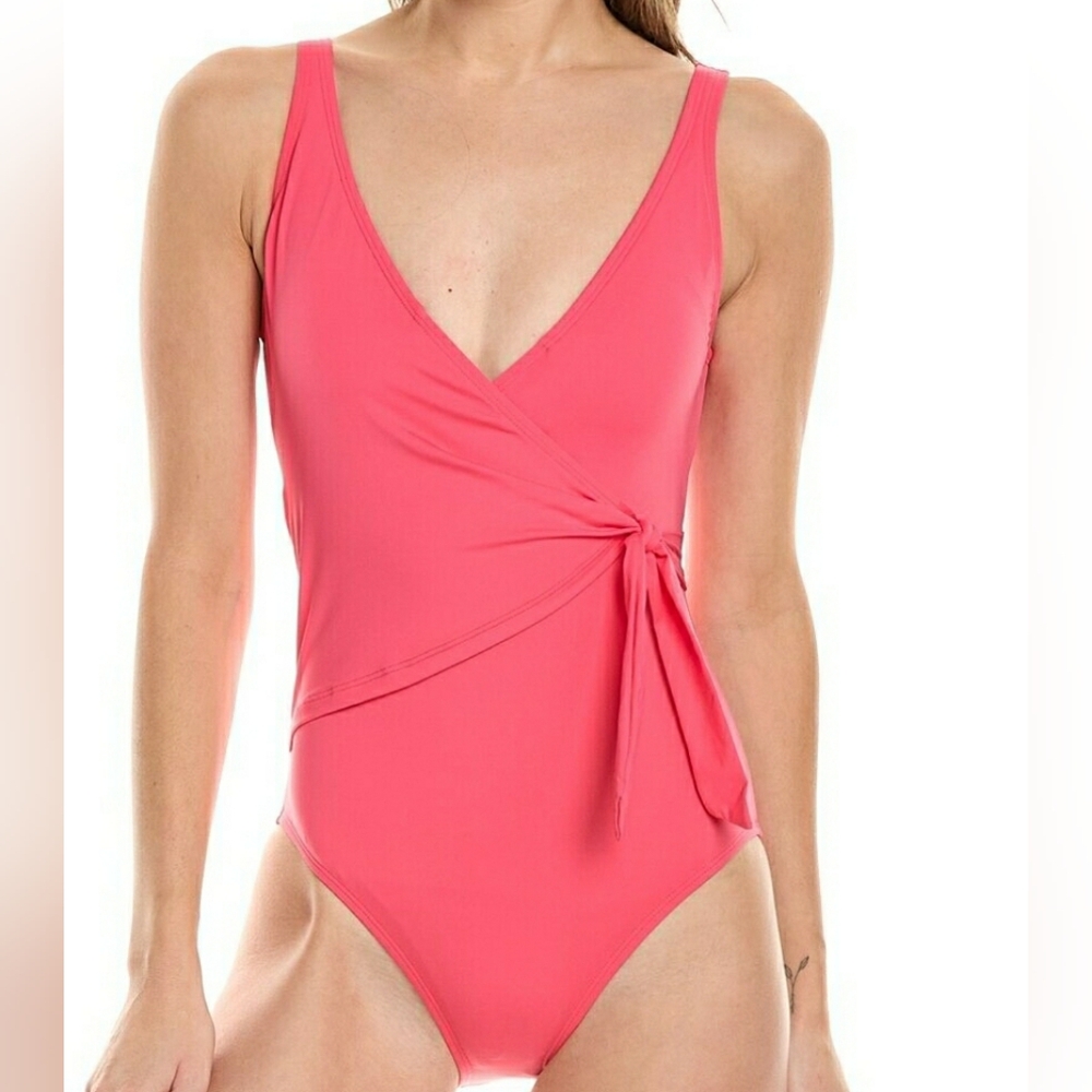 Tommy Bahama Pearl Wrap Front One-Piece Swimsuit. Size: 10
